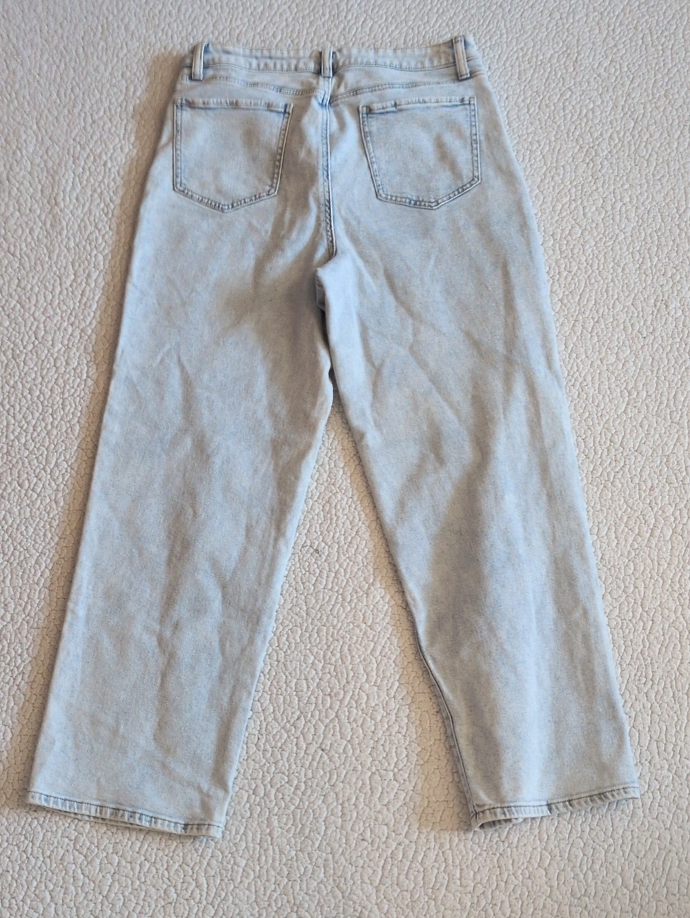 So Highest Rise Light Acid Washed Distressed Blue Baggy Dad Jeans Streetwear